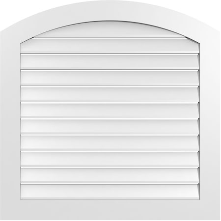 Ekena Millwork Arch Top Surface Mount PVC Gable Vent: Non-Functional, w/ 3-1/2"W x 1"P Standard Frame, 36"W x 42"H GVPAR36X4201SN